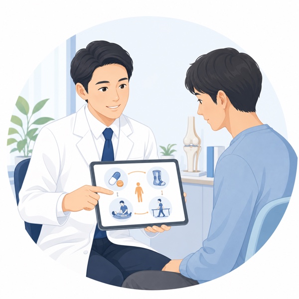 医師が治療方針を説明するイメージ