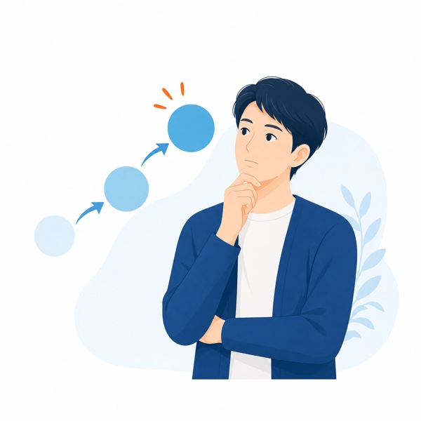 時間の経過とともに痛みが強くなるイメージ