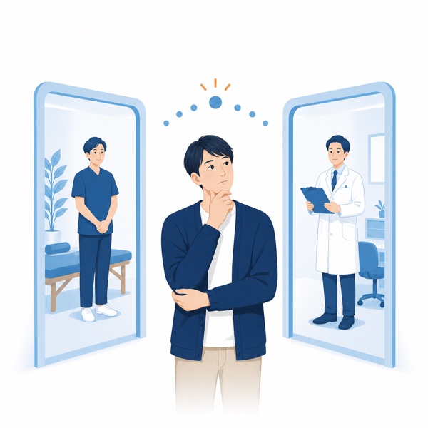 整形外科医の診察を受けるイメージ